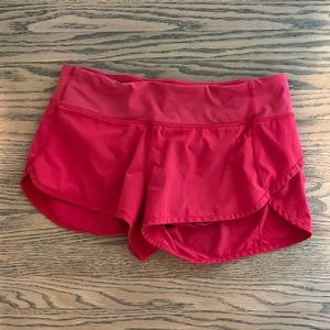Lululemon red speed shorts